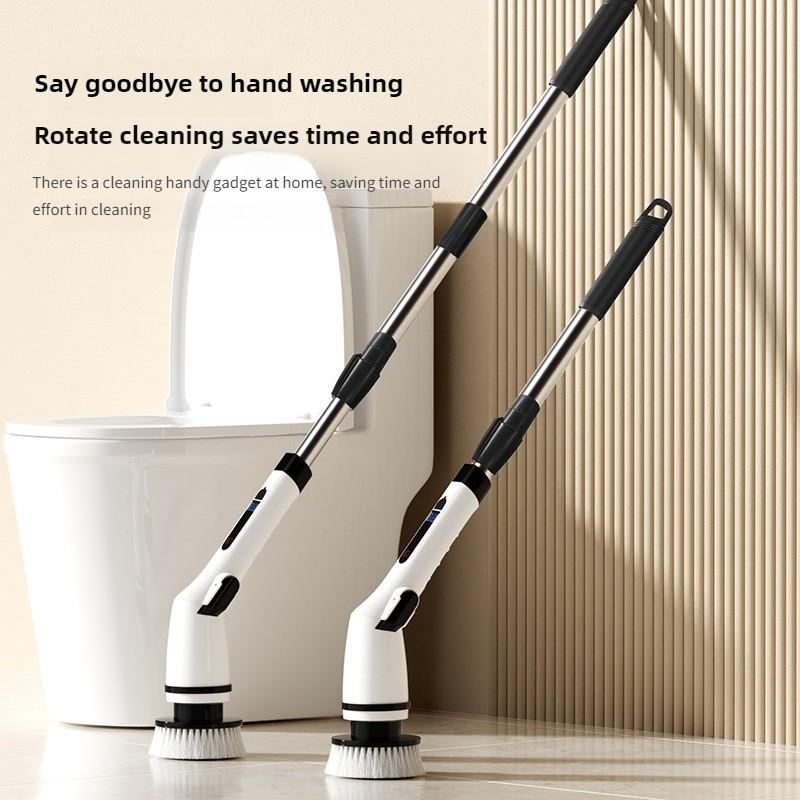 Household Multi Functional Electric Cleaning Brush LCD Display Foldable Powerful Cleaning Tool Kitchen Handheld Cleaning Gadget