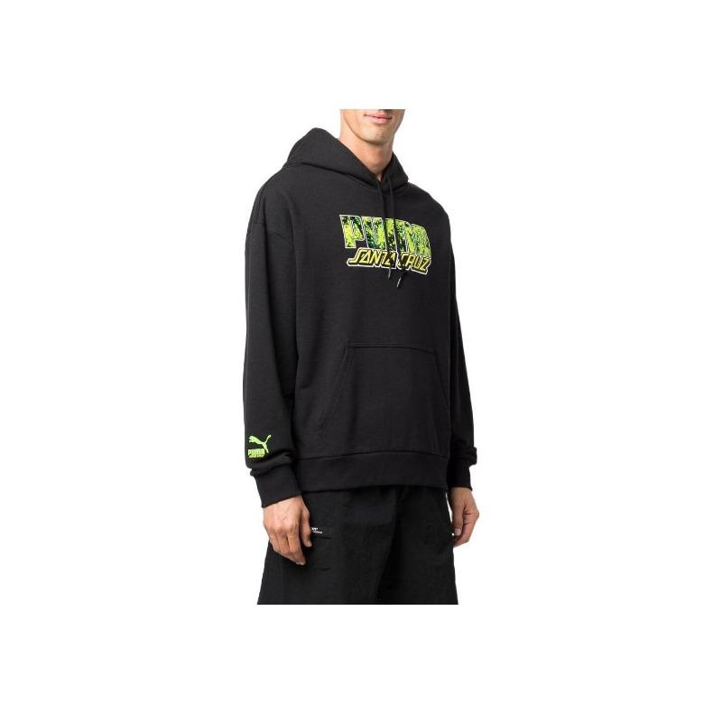 Puma Logo Print Hoodie Herren Tops Schwarz 532240-01