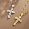 Simple Style Rhinestone Christian Cross Rhinestone Pendant Necklace Personality Fashion Street Domineering Chain Jewelry
