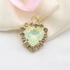 10 Pieces of 15 * 20mm Peach Heart Mocha Rhinestone Pendant, DIY Handmade Pet Necklace Accessories, Clothing, Wedding Decoration
