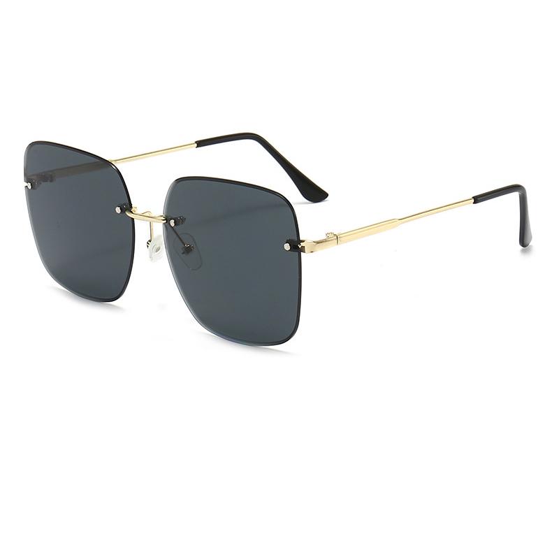 

Rimless Square Sunglasses For Men Women Classic Vintage Fashion Ocean Gradient Lens Sun Glasses Male Female Eyewear Mirror 2026 No Box чёрный