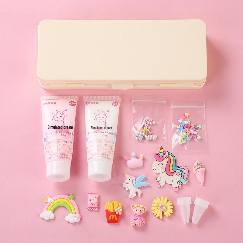 Dvoupatrový penál: Dětský DIY Ručně vyráběný krémový lepidlový obal pro žáky základních škol - Narozeninový dárek