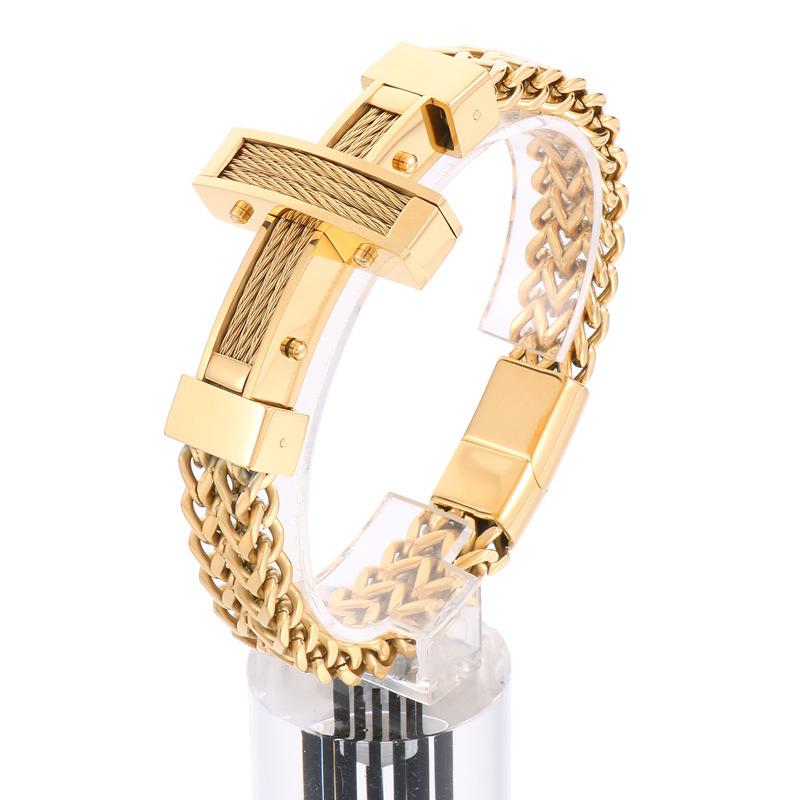 Hip-hopowa ulica Weiya Bransoletka łańcuszkowa Europa i Stany Zjednoczone Personalizowana Personalizowana Pozytywna i Prawdziwa Łańcuch Tytanowa Stal Męska Bransoletka