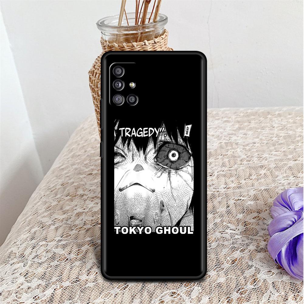 Pouzdro pro Samsung Galaxy A52 A12 A51 A32 A71 A21s A22 A11 A02s A03 A23 A13 A53 A41 A31 A72 Měkký Kryt na Telefon Tokyo Ghoul Anime Sac