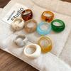 3 Stück/Set Harzring-Sets Damen Minimalistisch Verschmiert Bunt Runde Ringe Nicht verblassend Schlichtes Band Tägliches Tragen Party Geschenk Zubehör