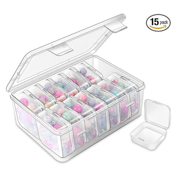 

Коробка для хранения колец, прозрачный квадратный футляр для сережек, аксессуар для поиска ювелирных изделий, упаковка, органайзер из бисера с жемчугом, комод