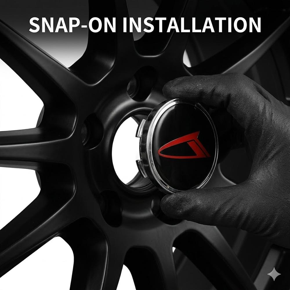 4Pcs 60mm Universal Car Wheel Center Hub Caps Black Red Sport Logo Chrome Rim Badge Emblem Dustproof Auto Tuning Accessories