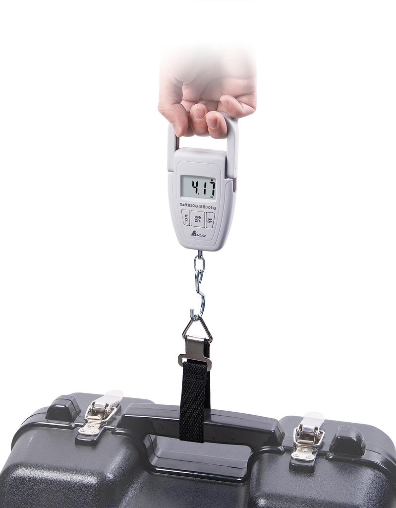Shinwa Sokutei Digital Hand Scale, 30kg Capacity, with Auxiliary Belt, for Non-Trade Use (70118)