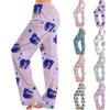 Womens Pajama Pants Sleepwear Casual Drawstring Elastic Waist Pants Comfy Straight Yoga Loose Trousers