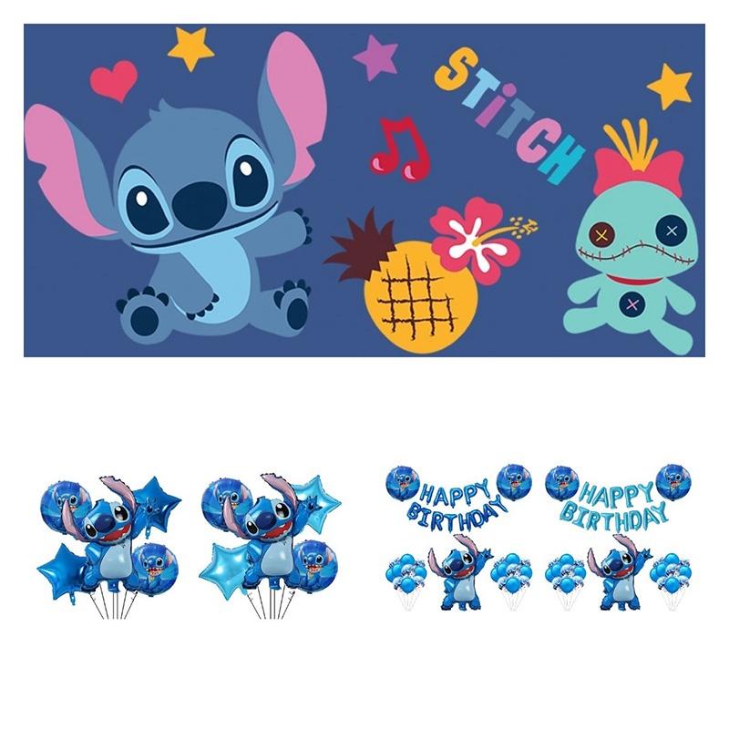 Novo Conjunto de Balões de Folha de Alumínio Lilo e Stitch Para Decoração de Festa de Aniversário e Brinquedos Infantis