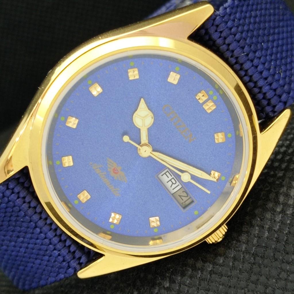 

ВОССТАНОВЛЕННЫЕ ВИНТАЖНЫЕ CITIZEN AUTO 8200 JAPAN MENS D/D BLUE WATCH 588b-a310401-2 SKU588b-a310401