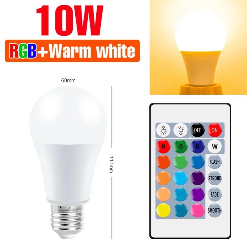 220V E27 LED Bombillas LED 3W 5W 10W 15W IR Remote Control Changeable Colorful RGB LED Lamp Spotlight Bulb Christmas Halloween Atmosphere Lights
