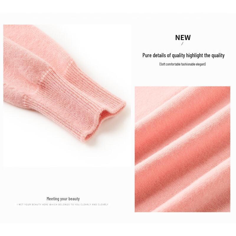 TUHUANG Women's Seamless Pure Wool Speckled Hooded Sweater