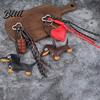 Car Key Accessory Faux Leather Dachshund Keychain Pendant Cartoon Dog Hanging Puppy Bag Charm Decor with Braided Rope Handbag Decorative Accessories