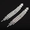 E462 Hot Sale Foreign Trade Earrings  Rhinestone Stud European and American Fashion Tassel