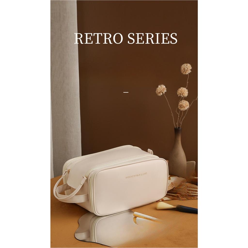 Damen Multifunktionale Make-up-Tasche - Große Kapazität Tragbare Reise Kosmetik Aufbewahrungsbox, Mit Pinsel- und Toilettenartikel-Aufbewahrungsfächern