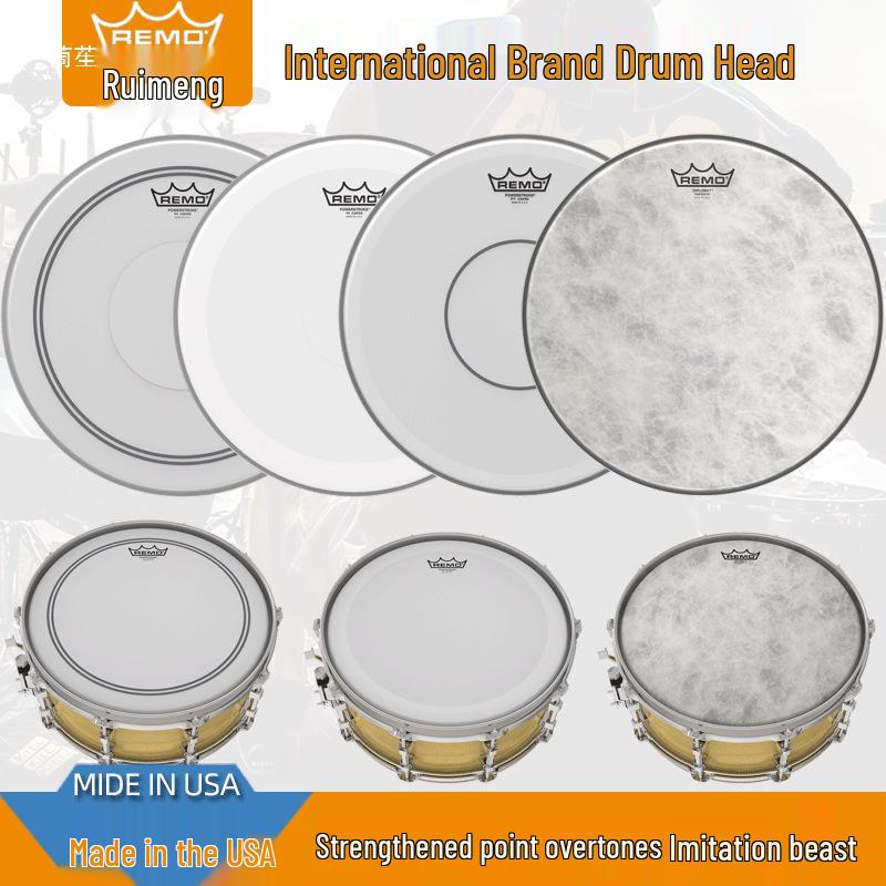 Allied Parts 14" REMO Sandblasted Swedish Drum Kit, Black and White Single Ply Resonance Drumhead