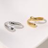 Women Finger Ring Minimalist Geometric Design Adjustable Fit Open Ring Stainless