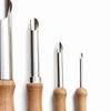 4pcs Round Hole Cutters Set, Stainless Steel Pottery Clay Drilling Tools with Beech Wood Handles
