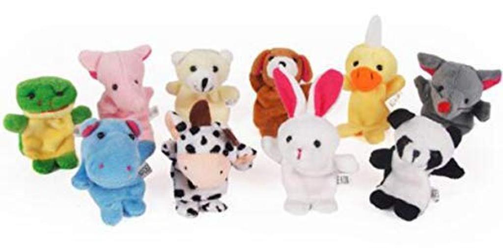 HJ Animal Finger Puppet Finger Finger Finger Plush Educational Finger Develops Fabric Finger Baby Color and Shape Shipped Randomly of Set, Puppets,
