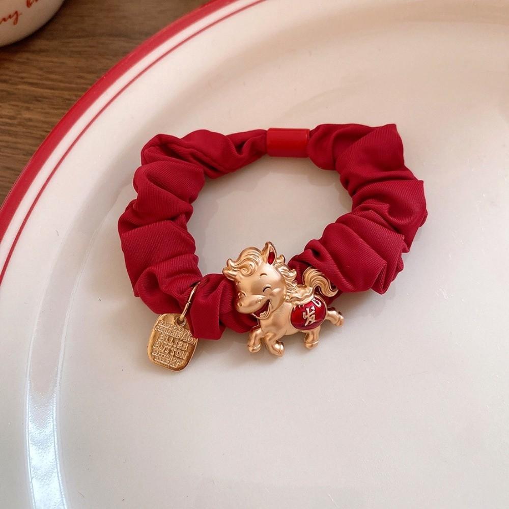 Zinc Zinc Alloy New Year's Red Hair Rope Red Cloth Rope Red Hair Scrunchies  Daily Life