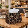 1pc Vintage Geometric Swirl Tissue Holder - Black And Orange Napkin Organizer, Ideal for Rolls/Facial Tissues/Single Sheets, Versatile Storage Solutio