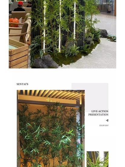Zen Bamboo Artificial Green Plant: Outdoor Privacy Screen & Decorative Potted Fence