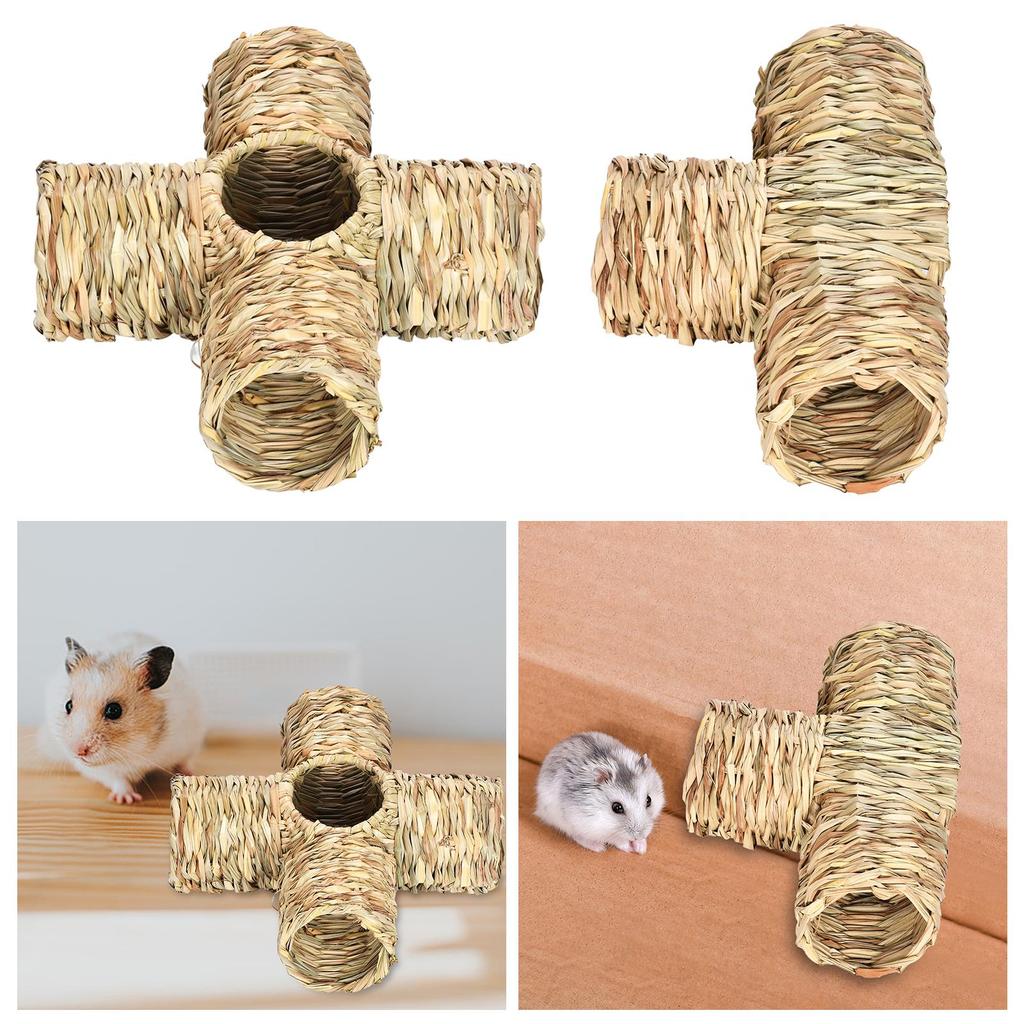 Hamster Grass Tunnel House Hideaway Nest Bunny Toy Lightweight Interactive Tube for Mice