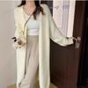 YUNSHU Korean Style Loose Knit Cardigan - Women's Medium To Long Lazy Fit Sweater for Spring and Autumn