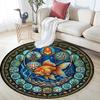 Frog Life Cycle Art Round Area Rug Under Office Chairs Bedroom Living Room Home Decor