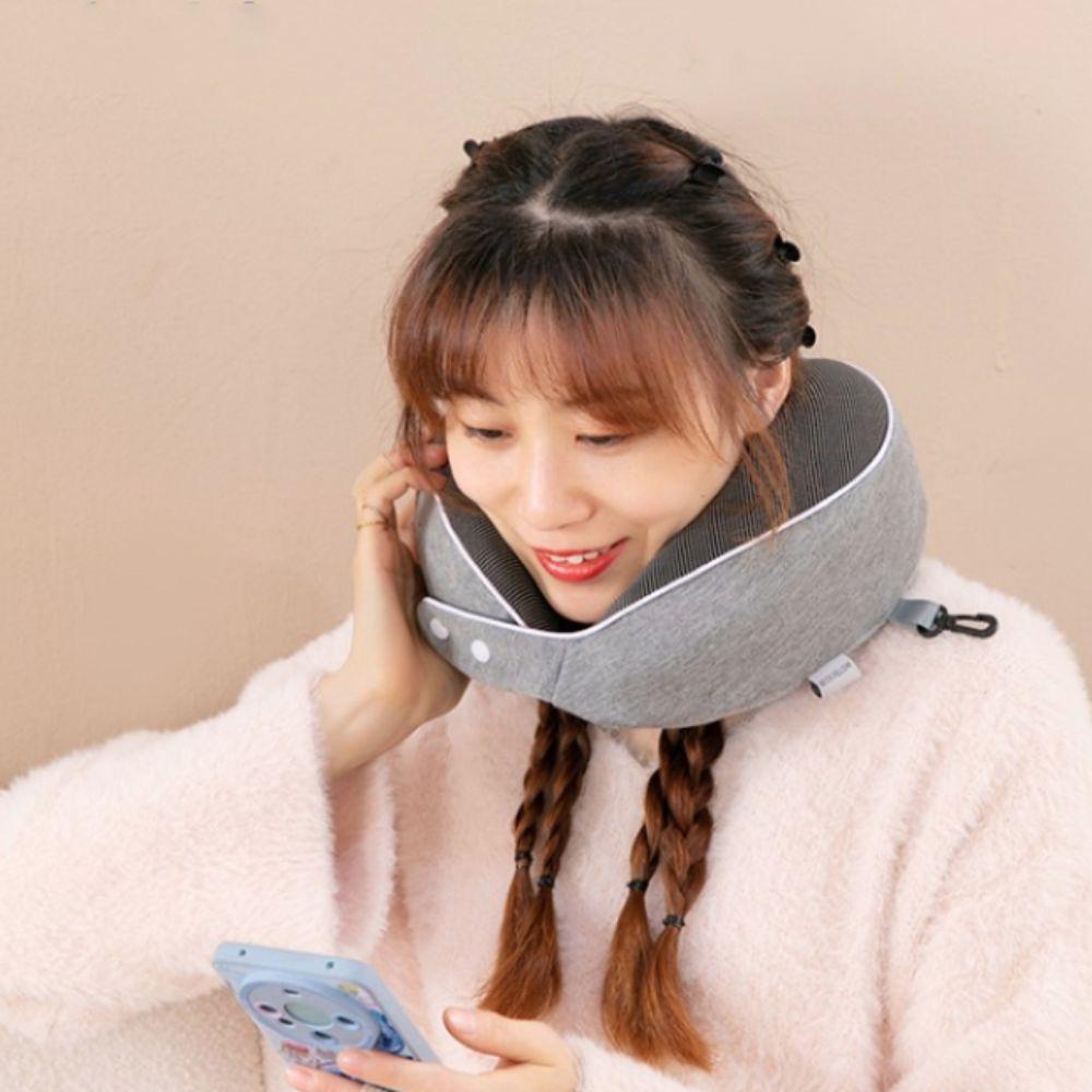 Portable Breathable Fabric U-shaped Pillow Slow Rebound With Storage Bag Travel Pillow Foldable Neck Pillow Office