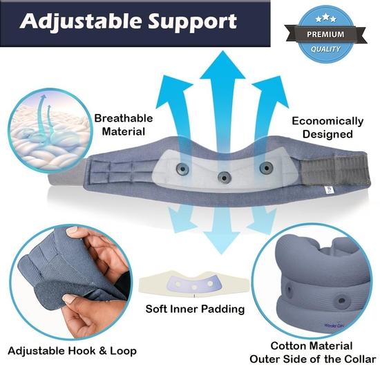 Wonder Care Cotton Soft Cervical Collar Adjustable Collar Neck Support Brace,Neck Support Soft Neck Collar Neck Brace For Neck Pain - Medium