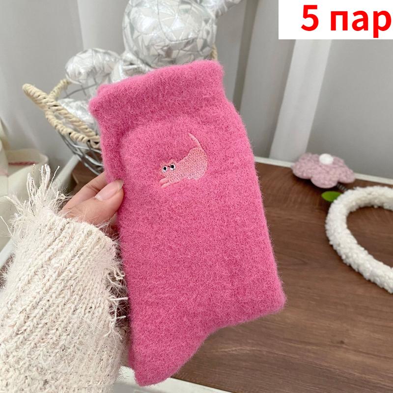 Verdickte und Samtige Herbst- und Winterwarme Cartoon-Bestickte Kniestrümpfe