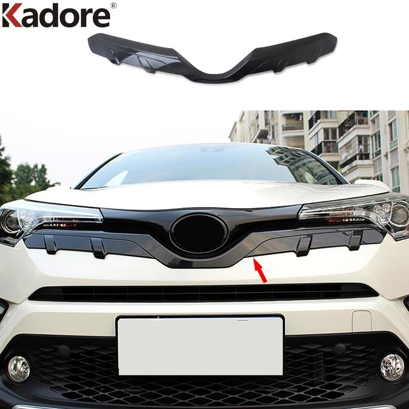 Front Center Grille Grill Cover Trim For Toyota C-HR CHR 2016 2017 2018  Chrome Car Head Upper Grills Frame Trim Accessories