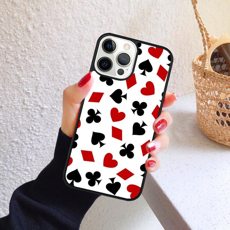 Playing Cards Suit Symbols Phone Case for iPhone 17 Air 16 Coque 15 14 12 13 PLUS 11 PRO MAX Back Cover Fundas Shell