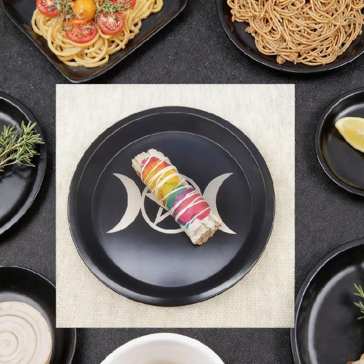 Jewelry Crystal Storage Tray Organizers Ritual Tray Candle Holder Candlestick Plate Decorative Teas Light Stand