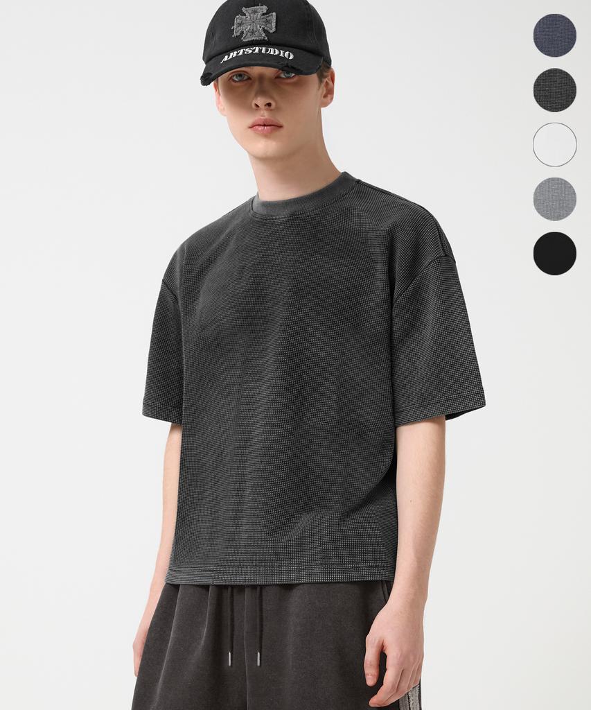 Trillion Essential Waffle Crop Short Sleeve Tee_5 Colors (Type B)