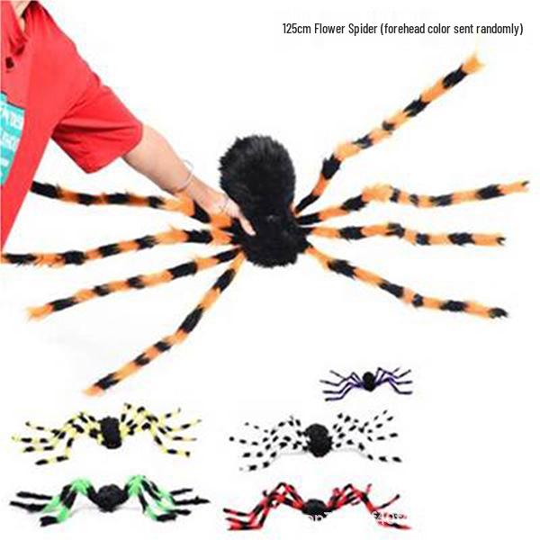 Large Plush Spider Props for Halloween Decorations - Haunted House & Courtyard Decor