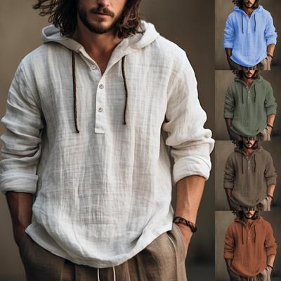 Herren Sommer Neue Lose Druck Langarm Hemd Strickjacke Strand Hemd