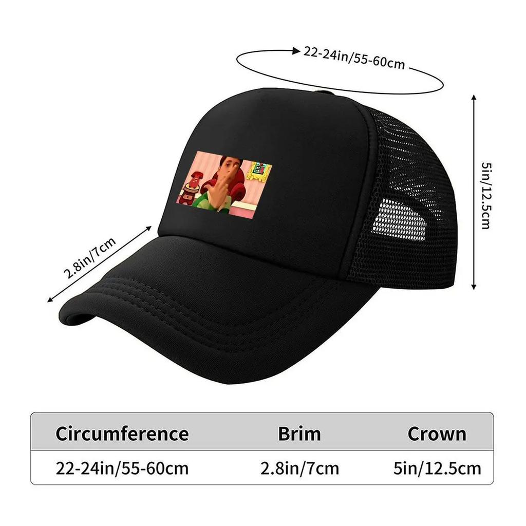 Cartoon Gesture Playful  Inspired Meme Art Design Mesh Baseball Cap