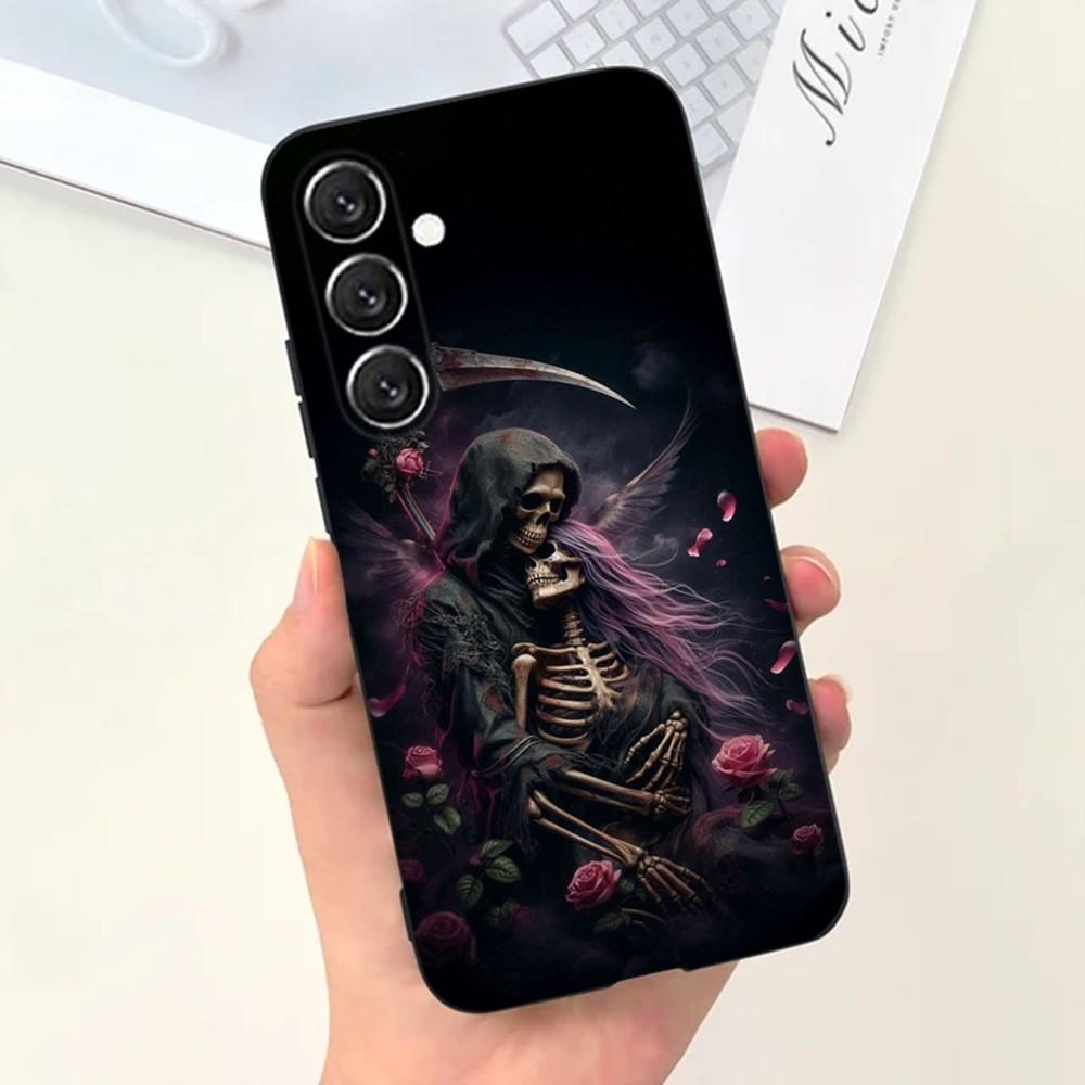 

Чехол для телефона Санта Муэрте для Samsung S25, S24, S21, S22, S23, S30, Ultra, S20, Plus, Fe, Lite, Note, 10, 9, 5G Черный Samsung S24fe