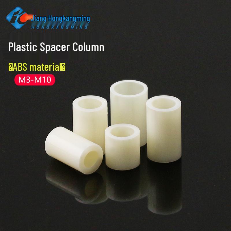 ABS Insulating Hollow Washer Spacer - White, Flat, Sleeve Style, Sizes: M3 to M10