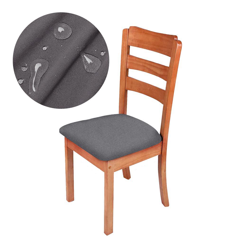 Waterproof Elastic Dining Chair Covers Removable Washable Solid Seat Cushion Protectors For Home Hotel Restaurant