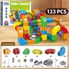 51/81/123PCS Magical Track Train USB Rechargeable 3D Building Tracks Cube Rails STEM Educational Toys Christmas Birthday Gift