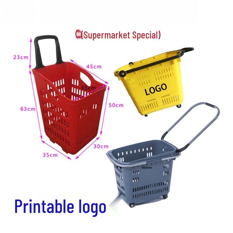 Supermarket Shopping Basket with Wheels