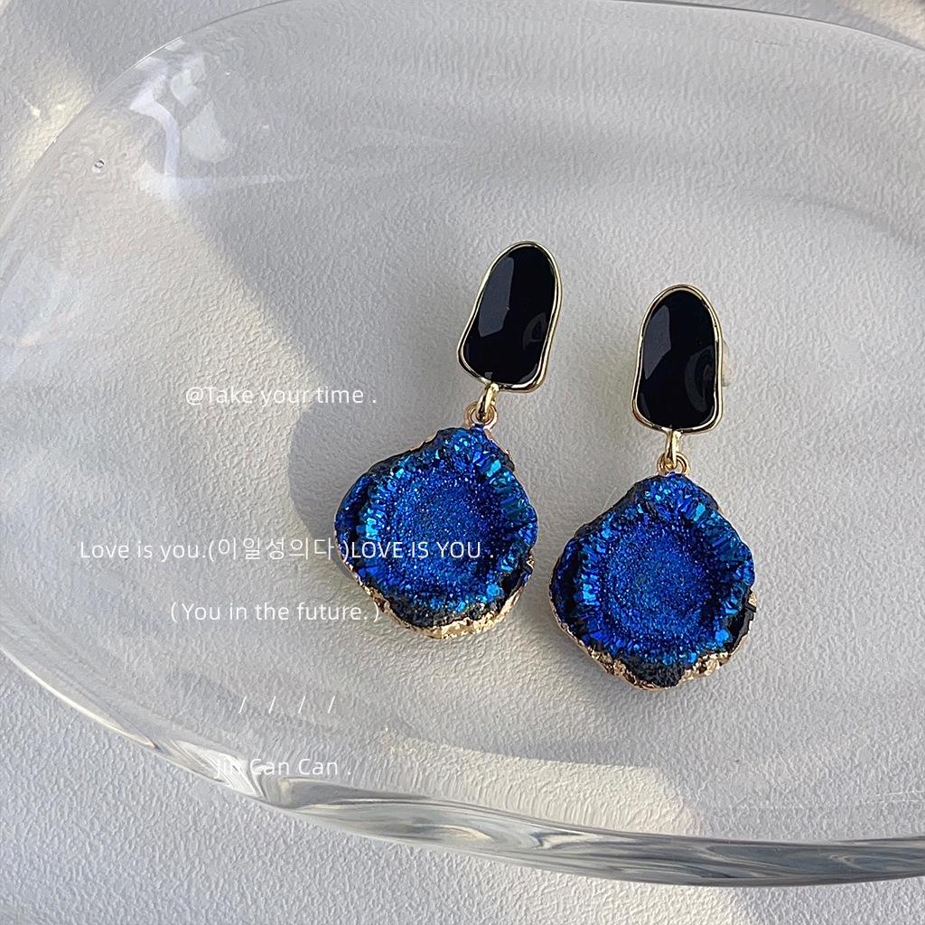 Blue Galaxy 925 Sterling Silver Earrings with 14K Gold Plating – Elegant, Fashionable, Versatile for Women