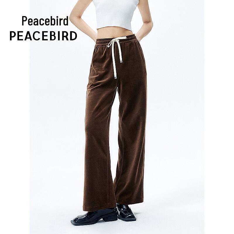 Peacebird Women s Spring Velvet Straight-Leg Casual Pants M