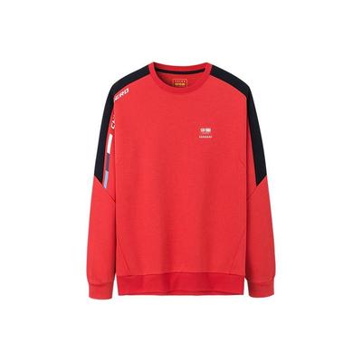 Anta Training Series Wide Stripe Design Logo Pullover Long Sleeve Sweatshirt Men Sweatshirt Red 952237715-2