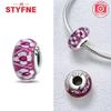 Copper Metal Colorful Flower Series Murano Glass Bead Components Luxury Charm Bead Component Compatible With Authentic Original Bracelet High Quality
