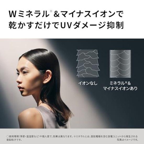 Panasonic Hair Dryer Ionity W Mineral Negative Ion Compact High Airflow Lightweight Quick Dry Modern Gray EH-NE8N-H